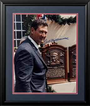 Ted Williams Signed Hall of Fame Induction Photo Framed (JSA)